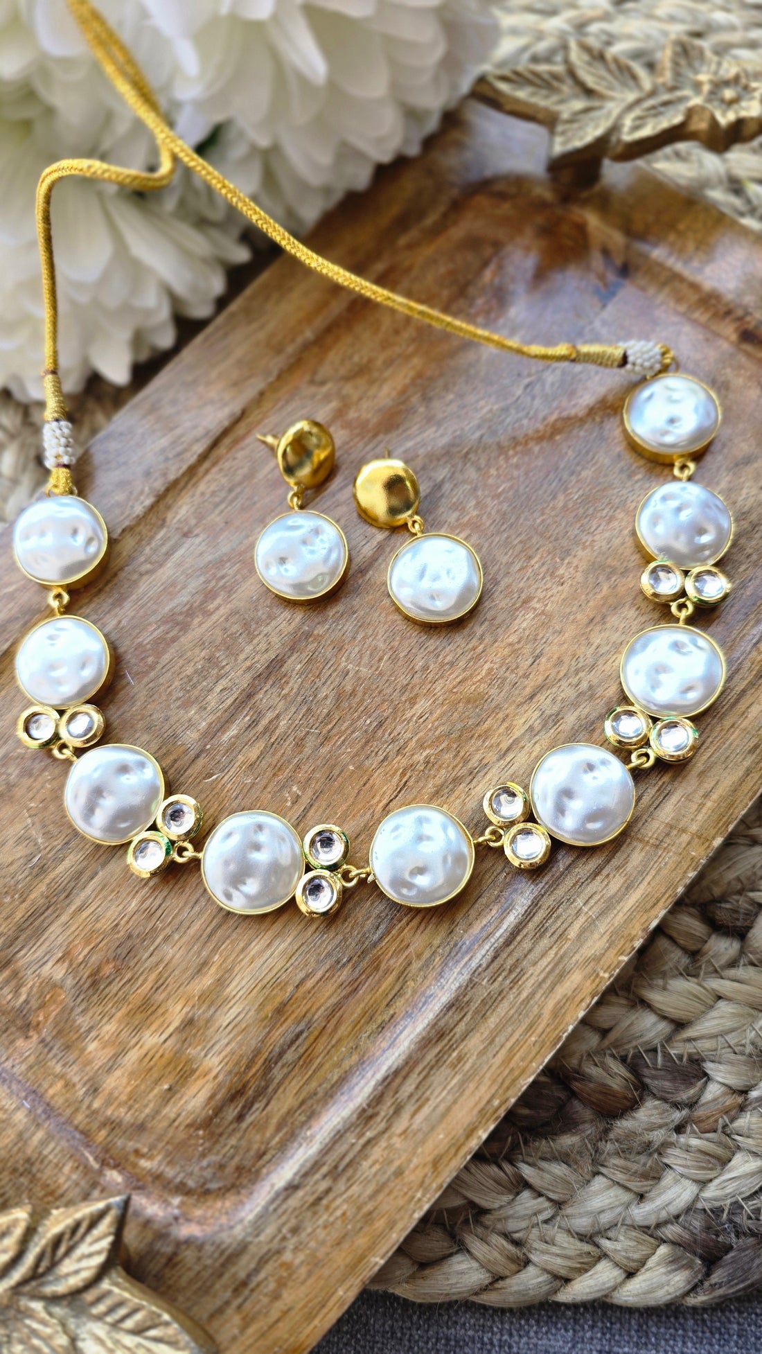 Baroque Pearl & Kundan Inspired Contemporary Choker Set
