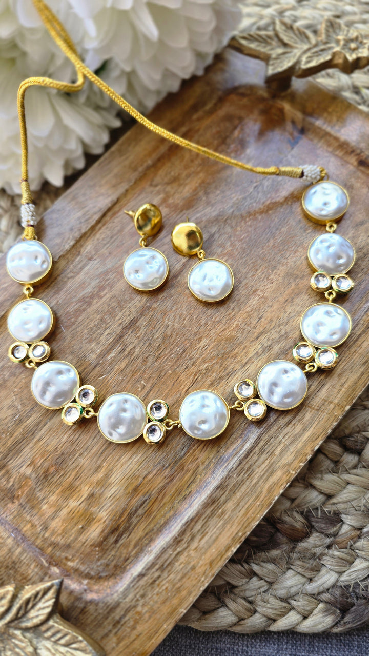 Baroque Pearl & Kundan Inspired Contemporary Choker Set