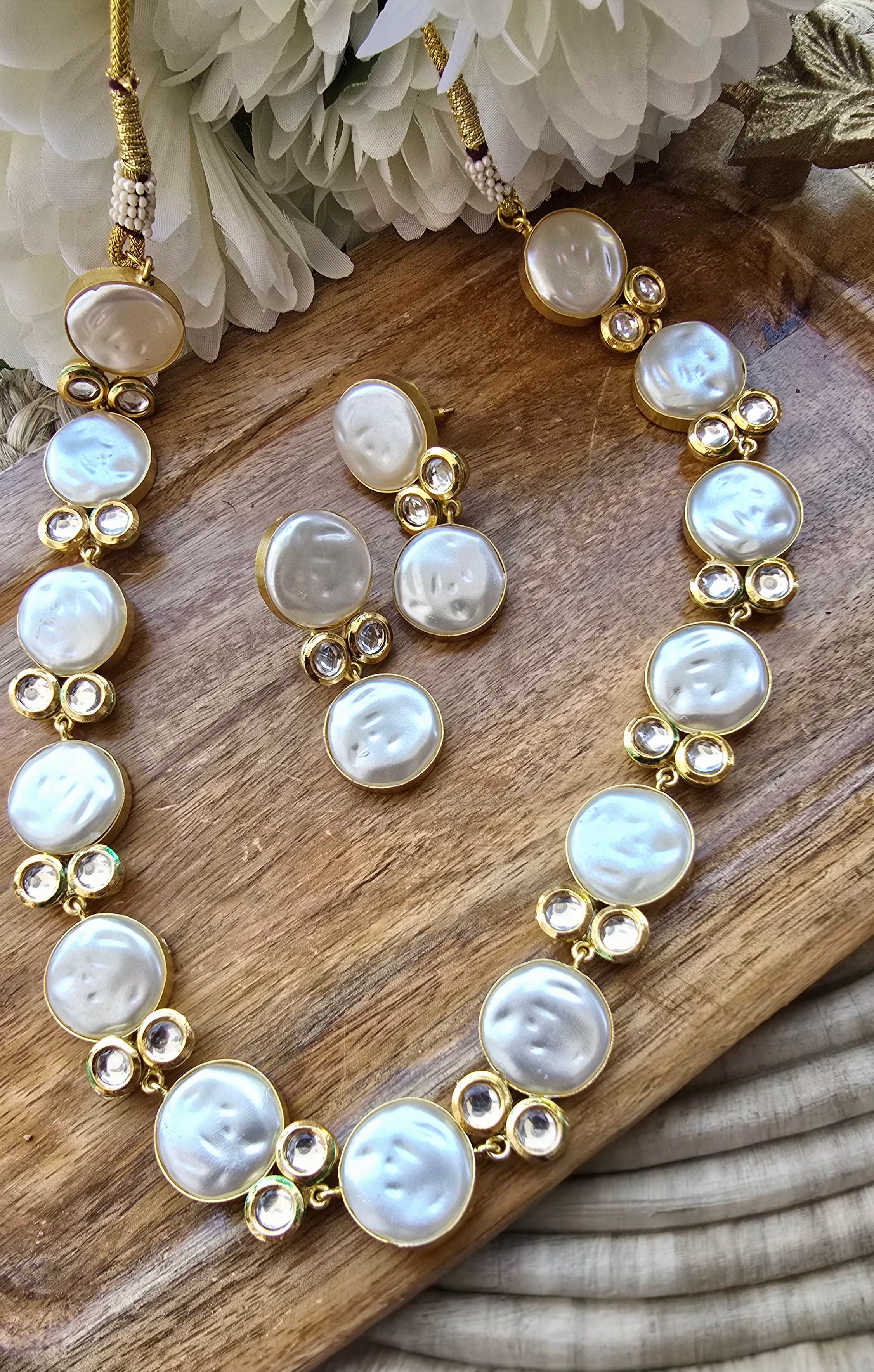 Baroque Pearl & Kundan Inspired Contemporary Set