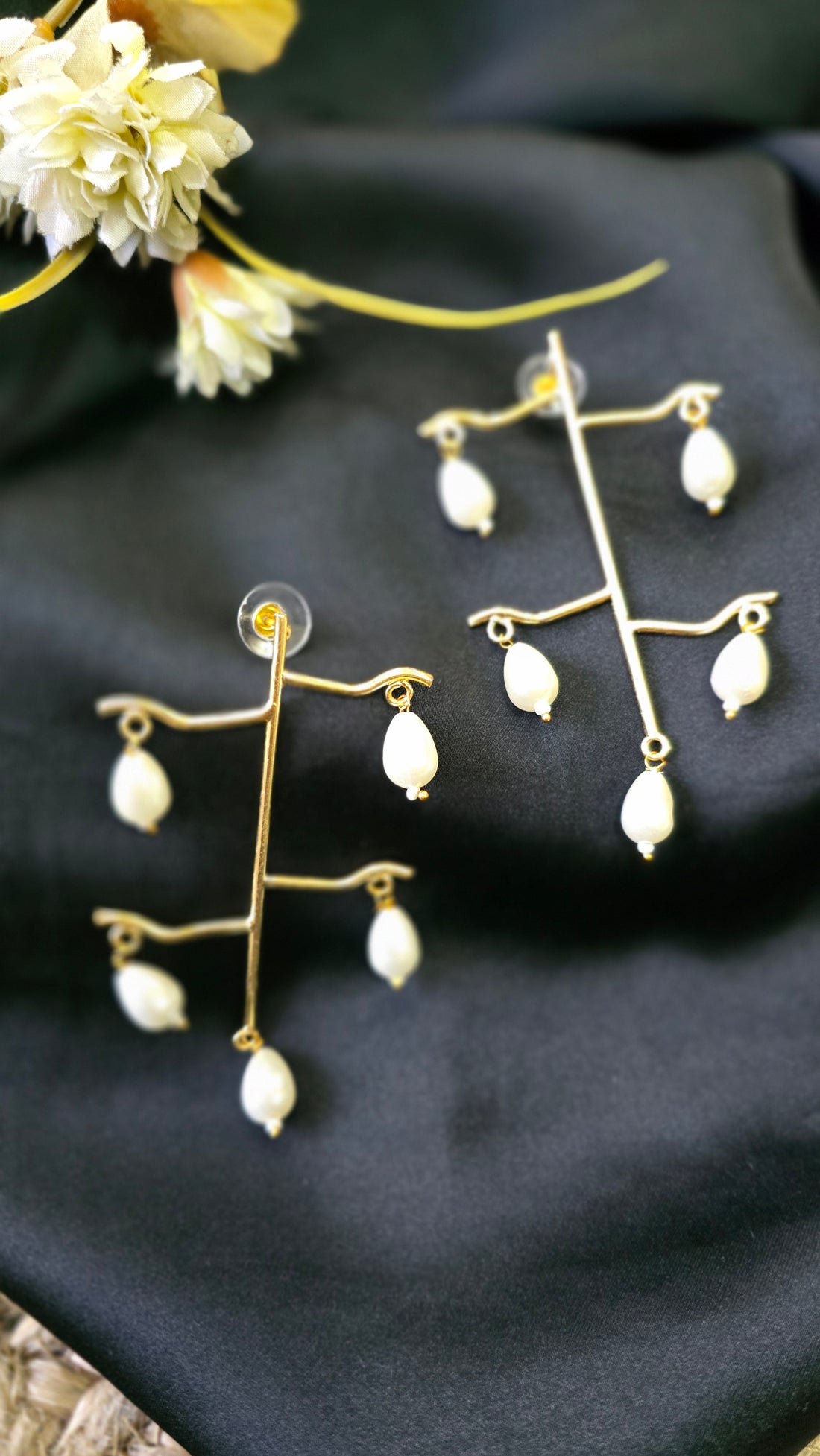 Ivory Pearl Cascade Earrings