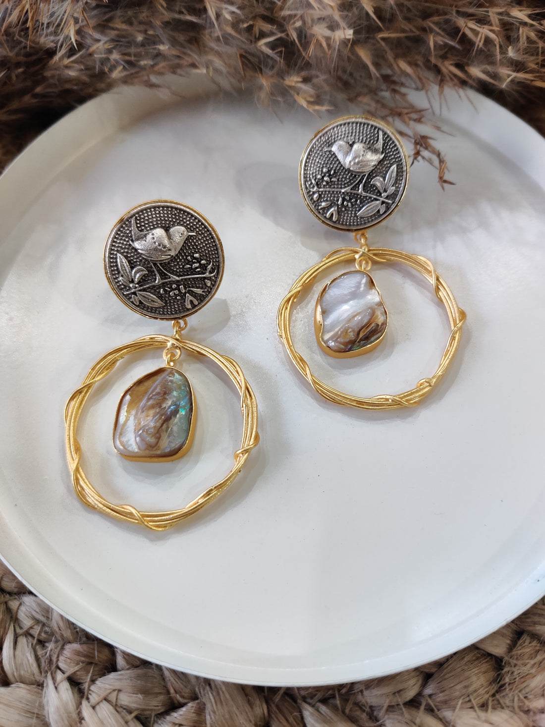 Bohemian Pearl Frame Earrings