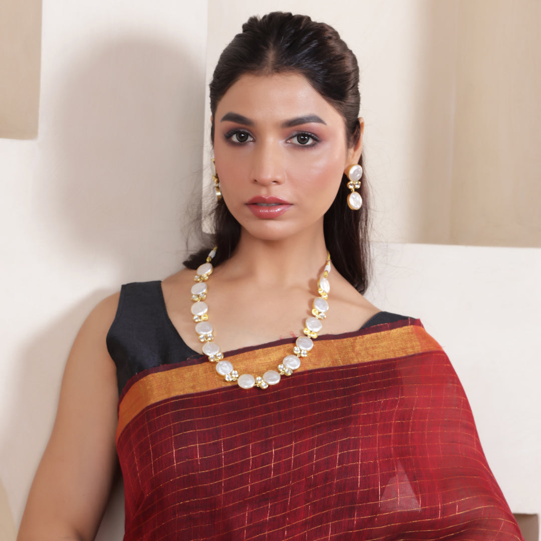 Baroque Pearl & Kundan Inspired Contemporary Set