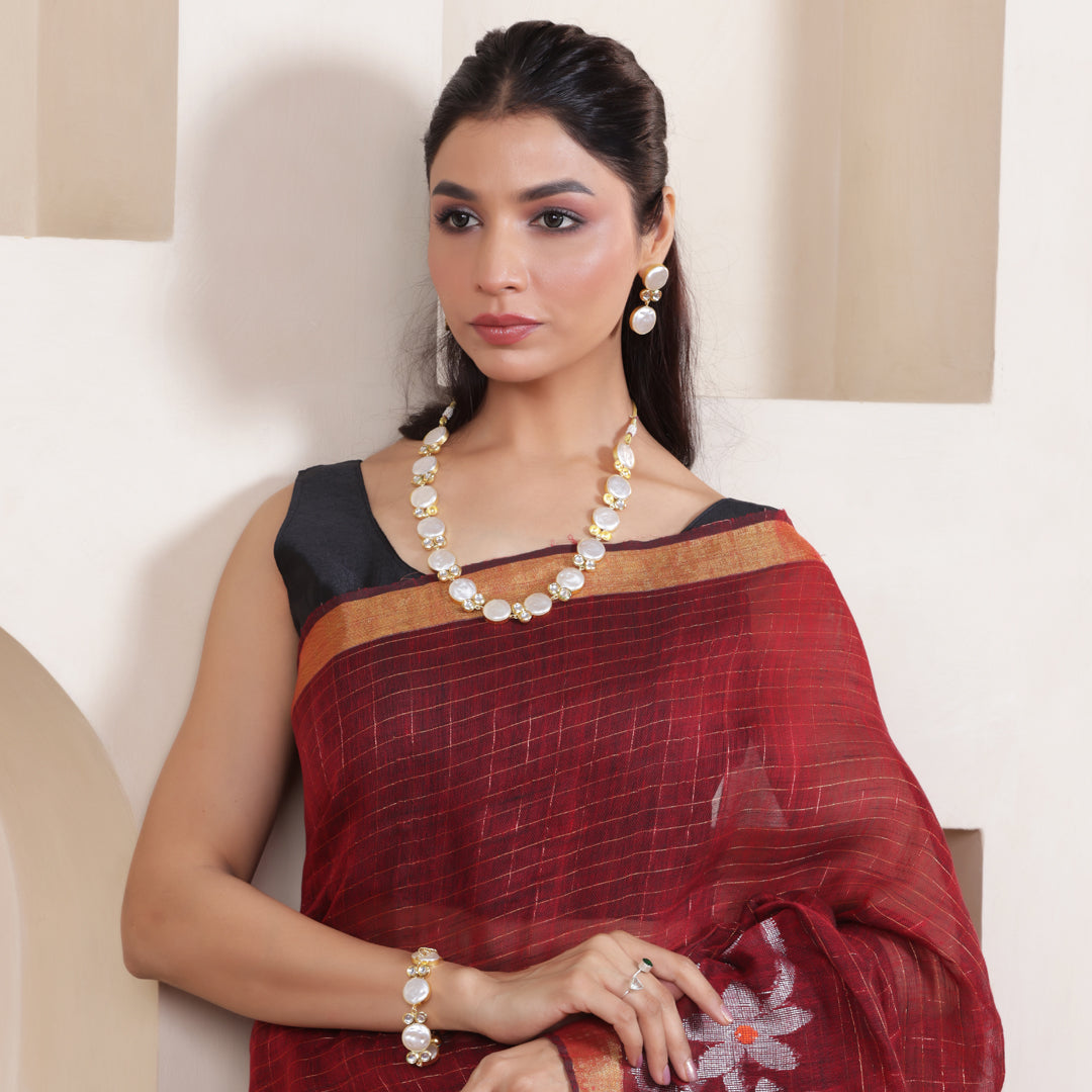 Baroque Pearl & Kundan Inspired Contemporary Set