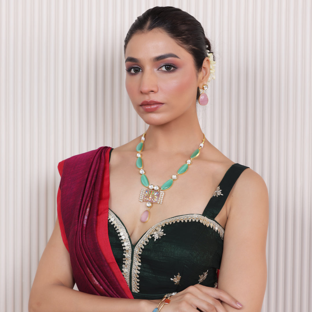 Handcrafted Meenakari & Kundan Necklace Set