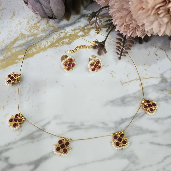 Floral charm choker