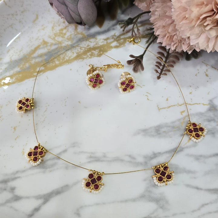 Floral charm choker
