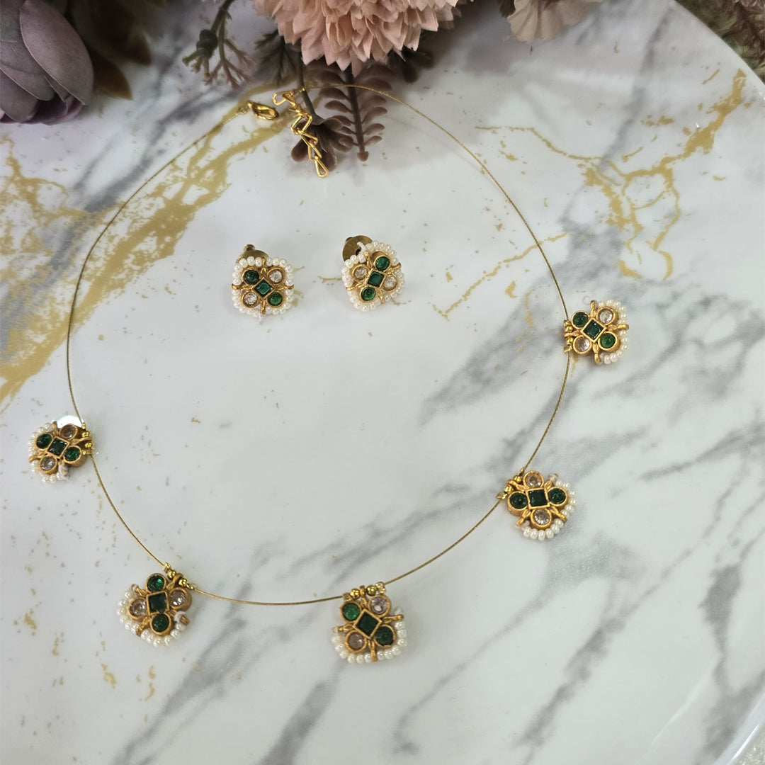 Floral charm choker