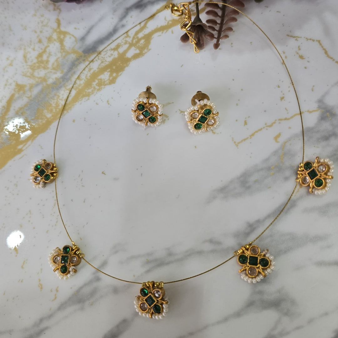 Floral charm choker