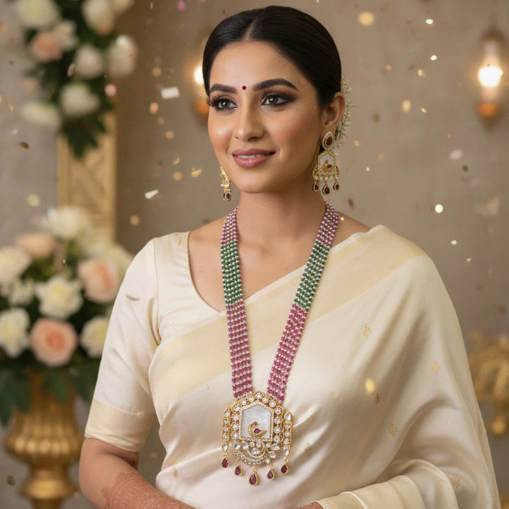 Peacock (Mayur) motif, Kundan/Polki