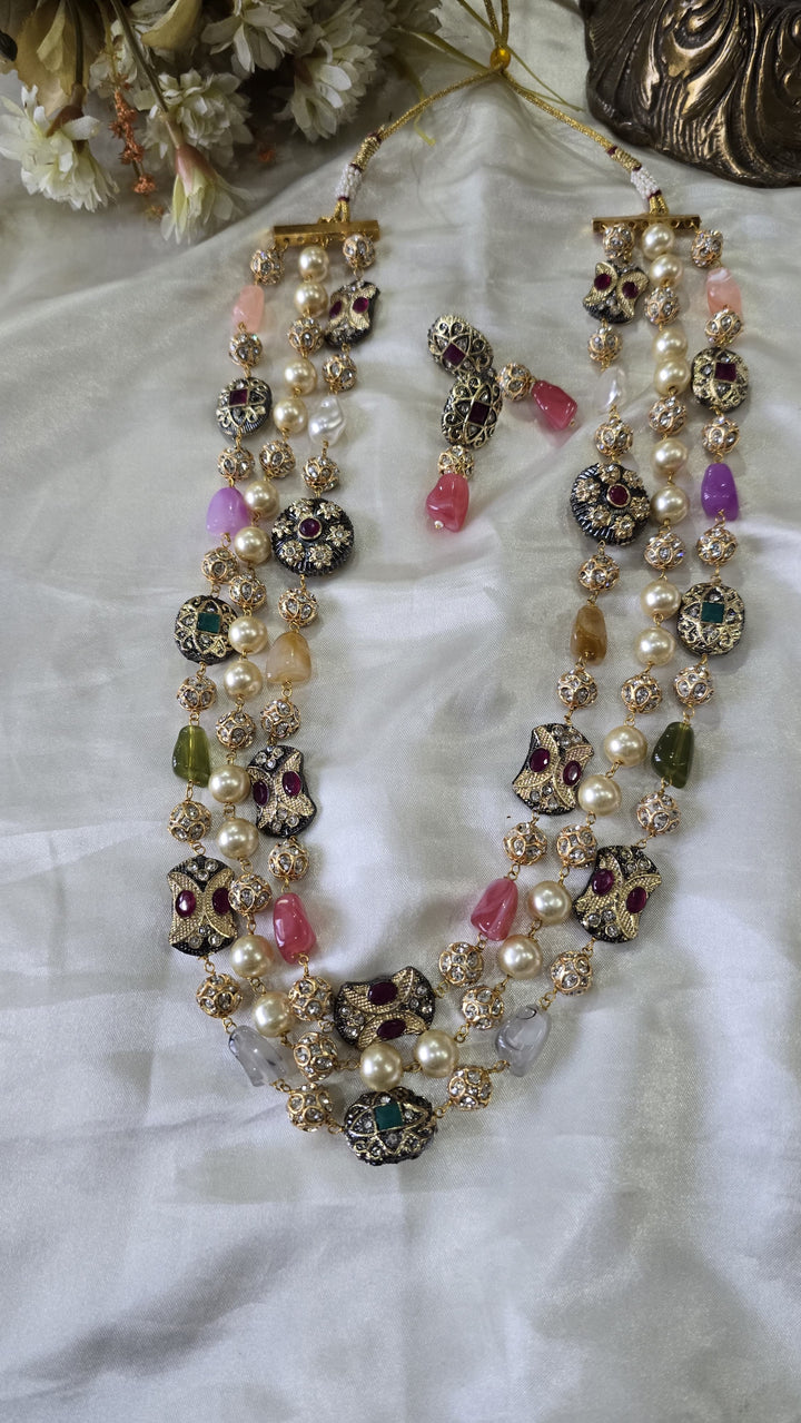 3 layer long stone neckpiece