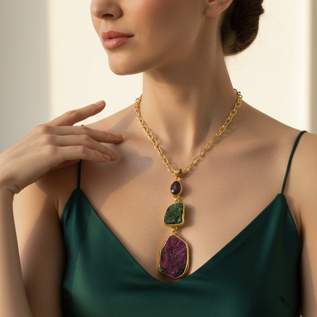 Zoisite stone pendant