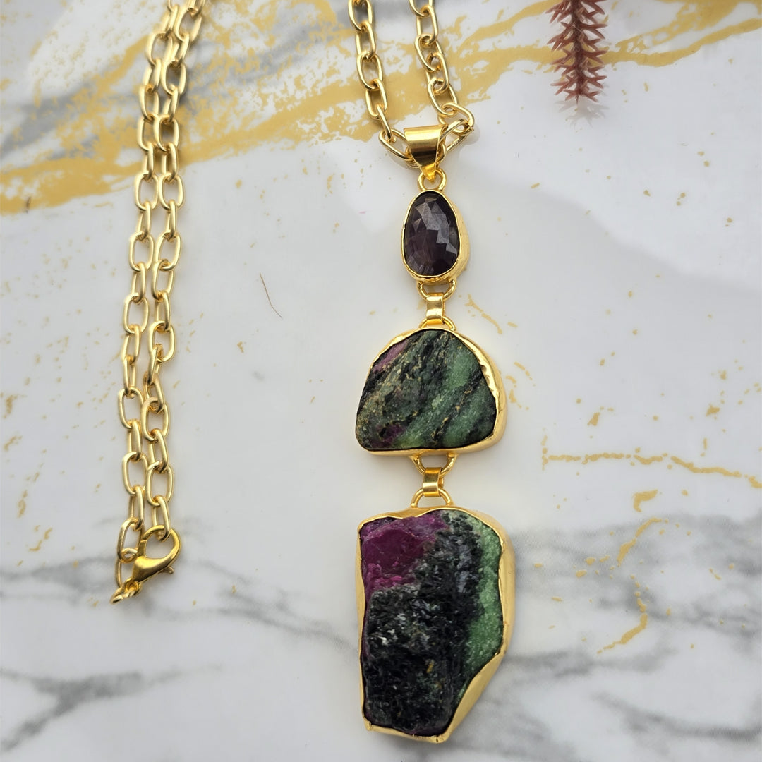 Zoisite stone pendant