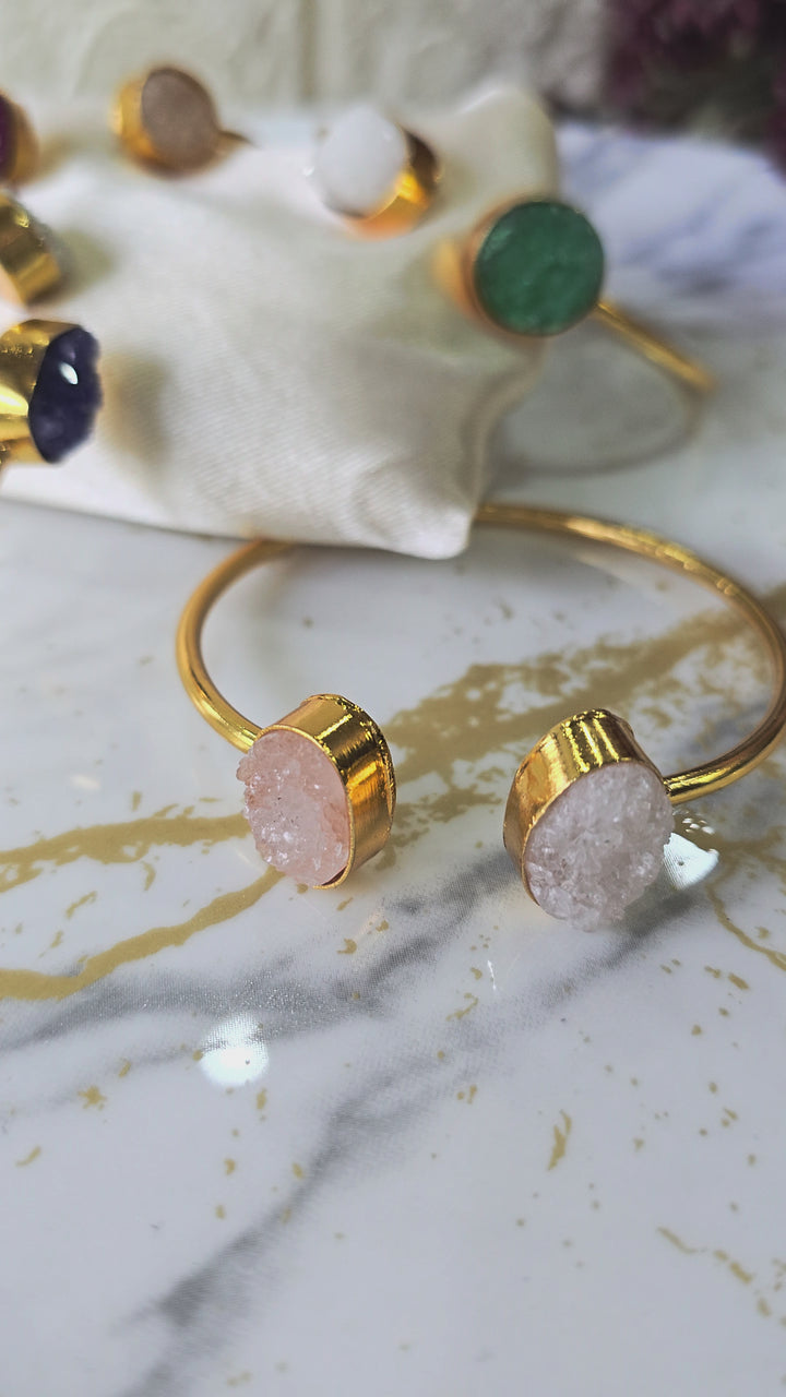 Aura Raw Druzy Cuff Bracelet
