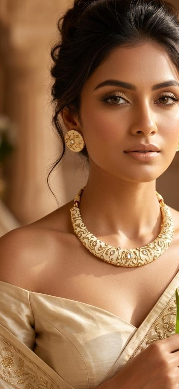 Meenakari Hasli Necklace Set with Matching Studs