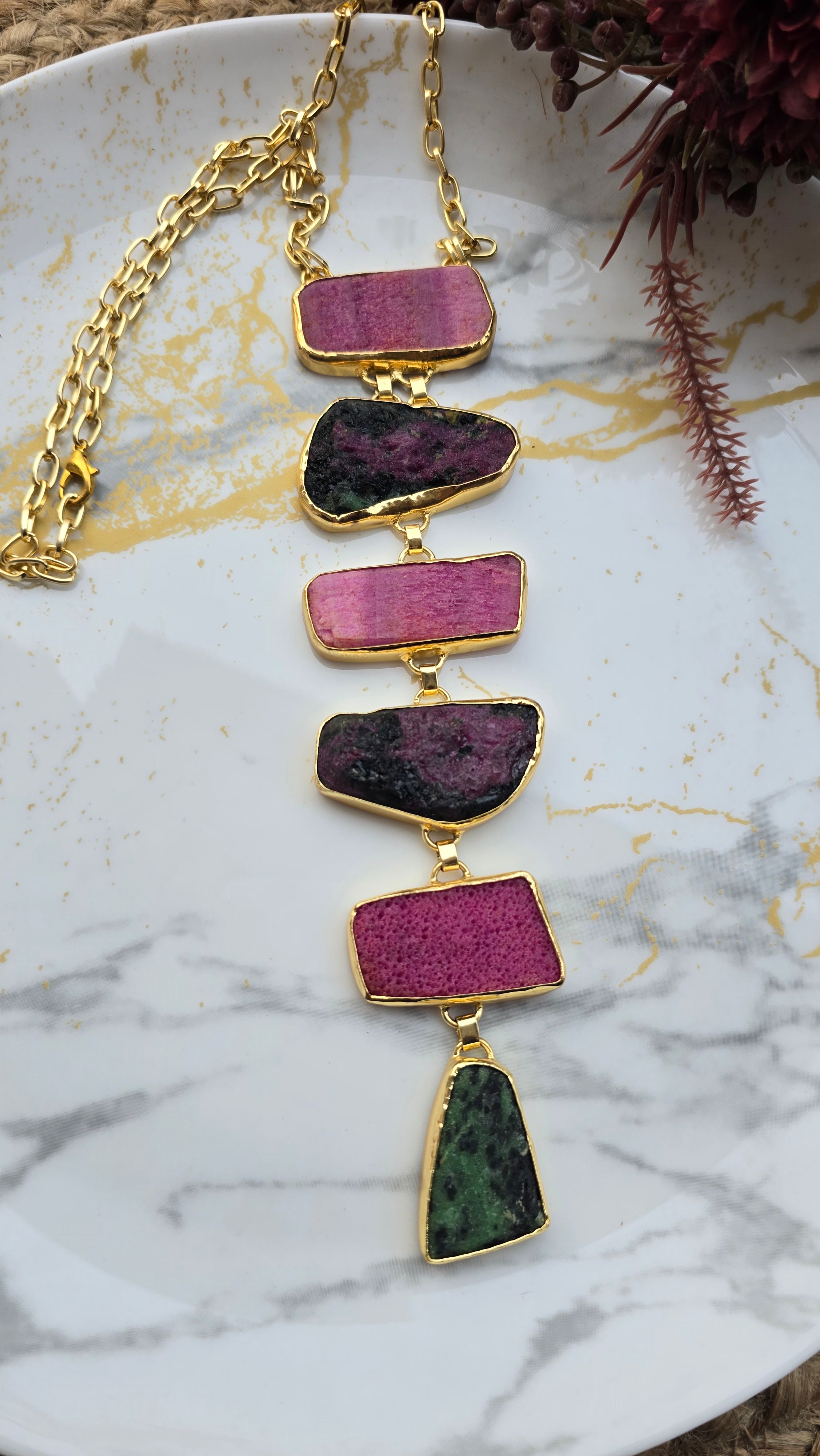 Zoisite ladder necklace