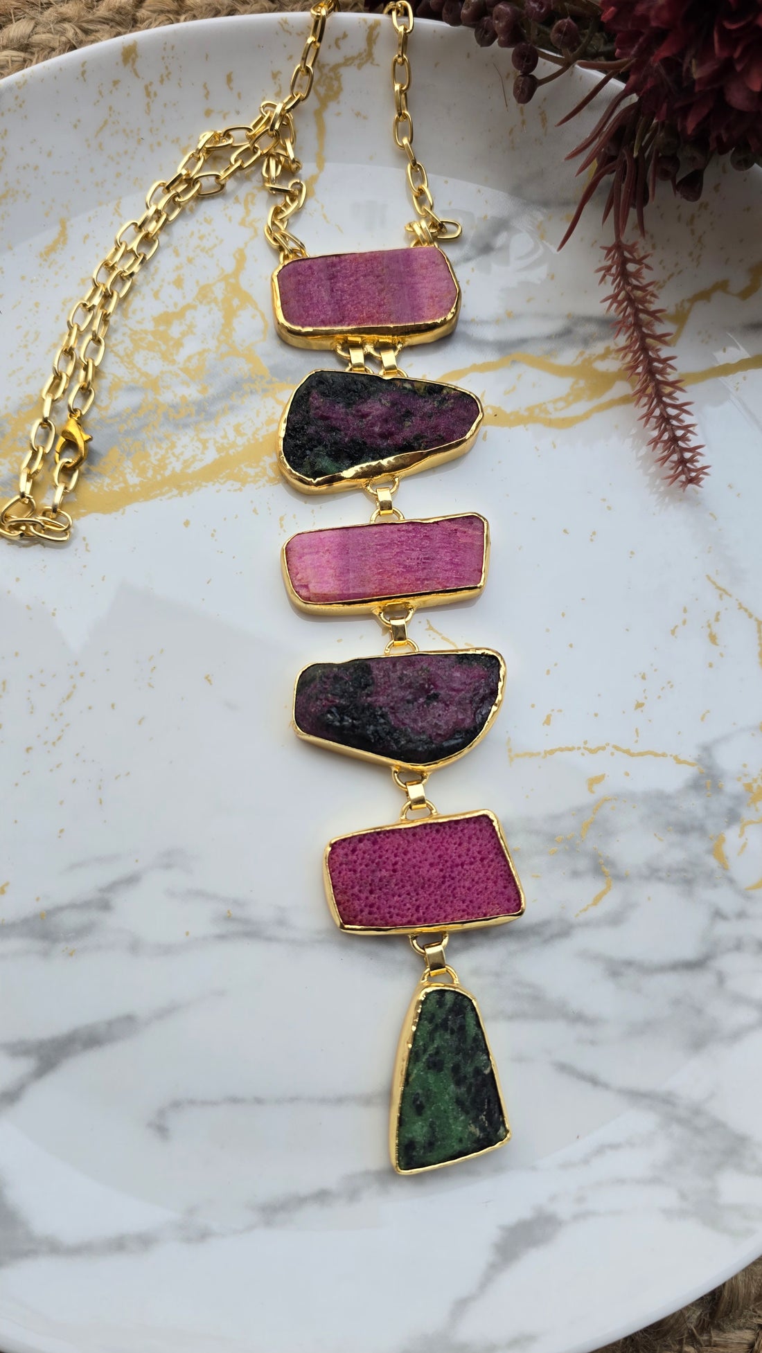 Zoisite ladder necklace
