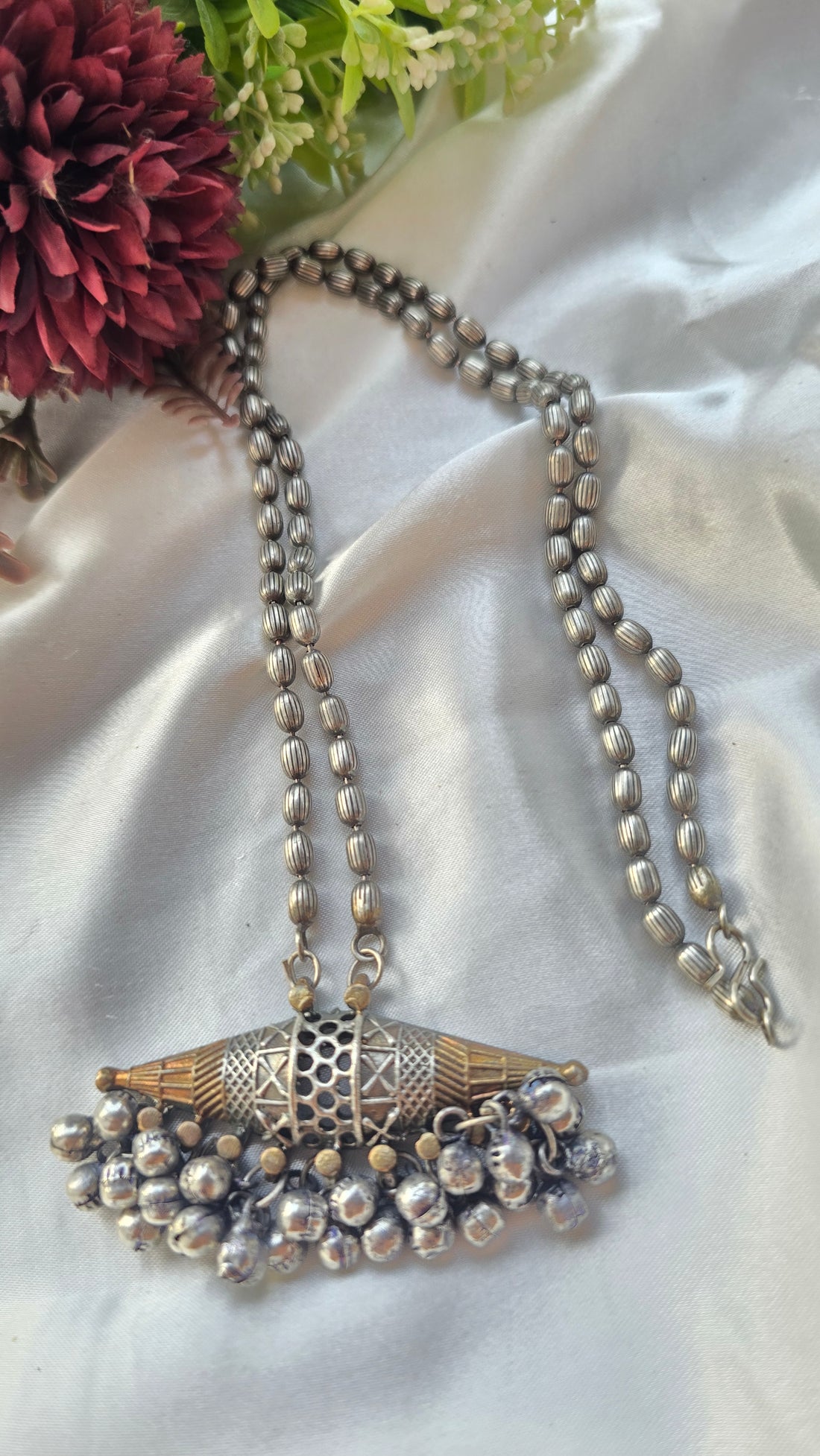 Vintage Ghungroo Oxidized Pendant