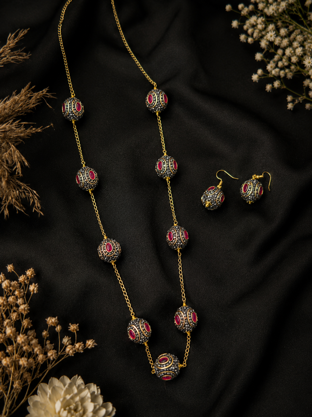Heritage Mala Necklace & Drop Earring