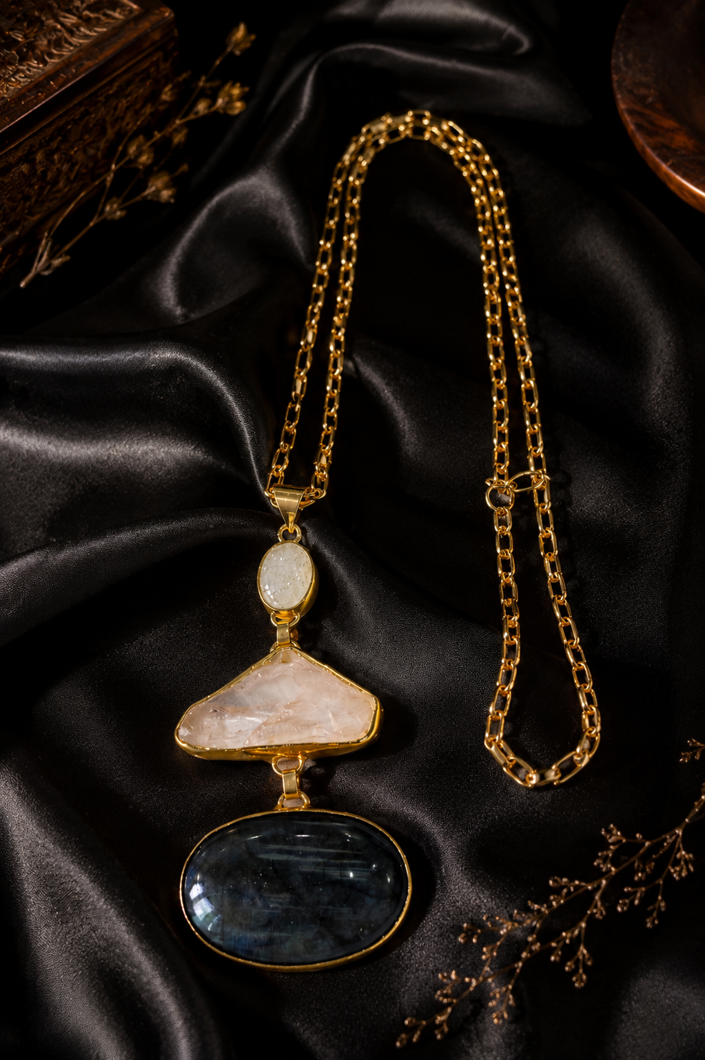 Aurora Stone Statement Pendant Necklace
