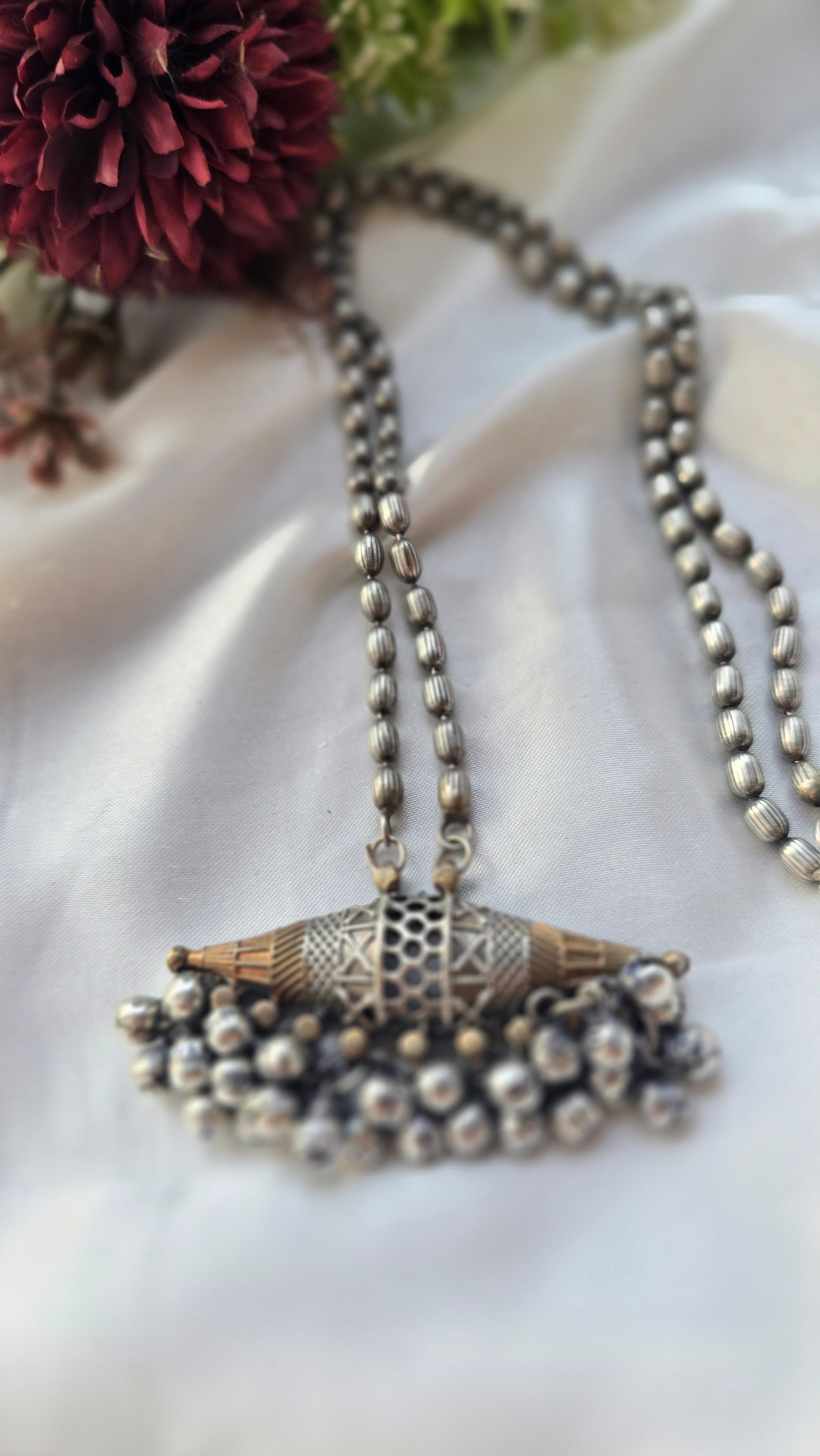 Vintage Ghungroo Oxidized Pendant