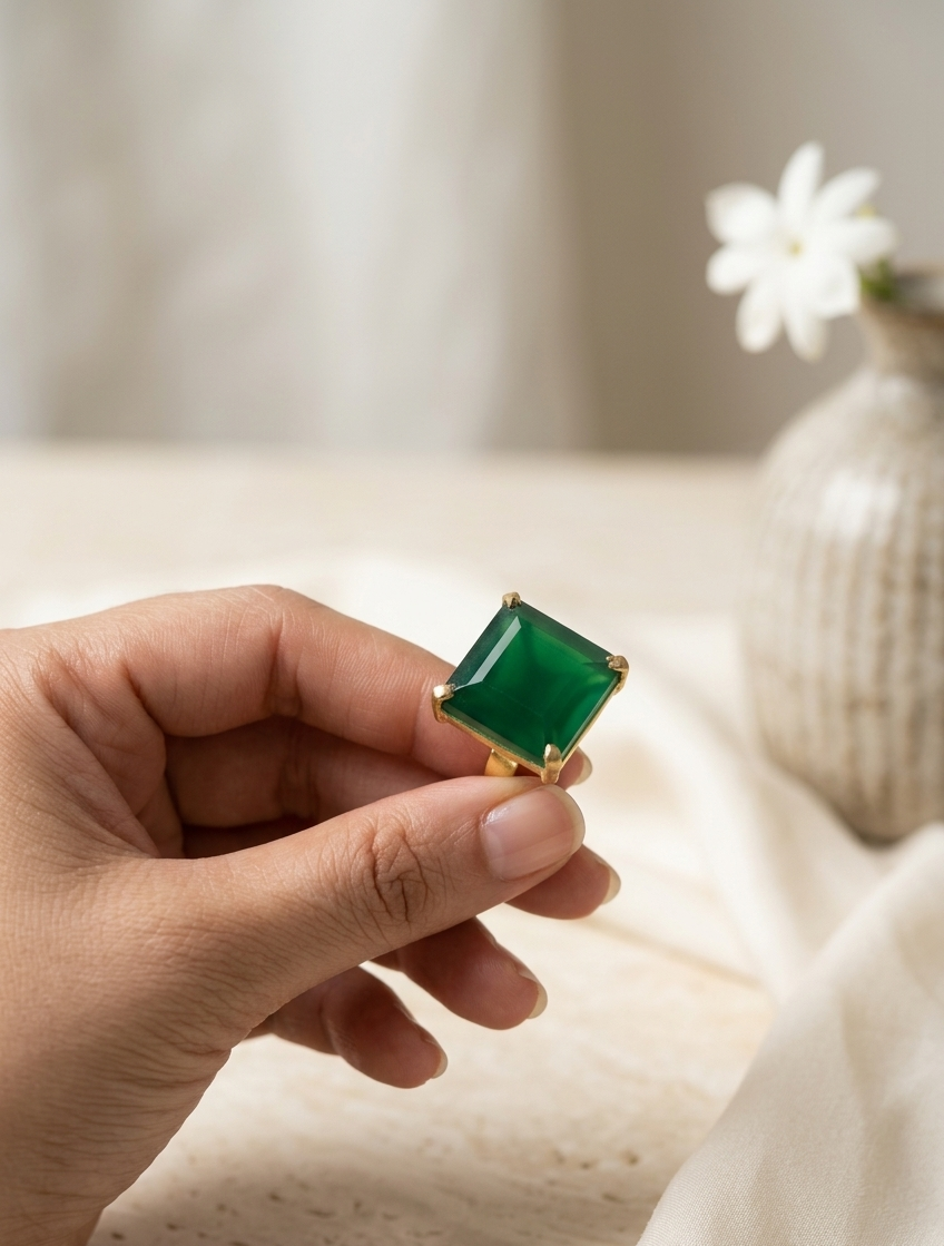 The Sovereign Emerald Quartz Statement Ring