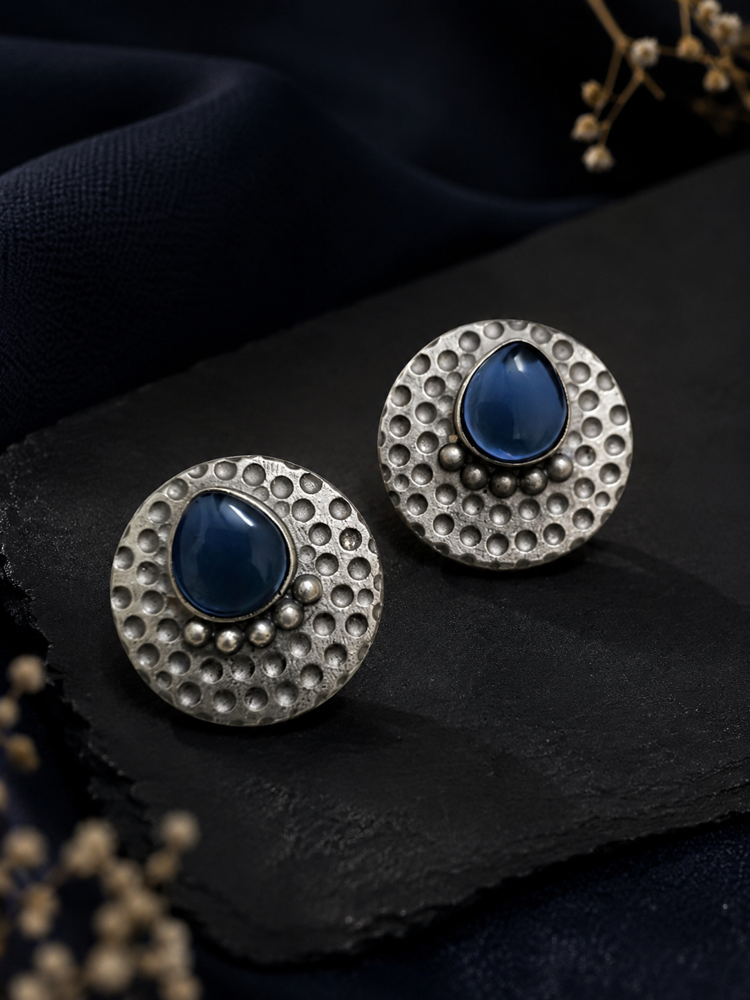 The Amara Textured Silver Studs