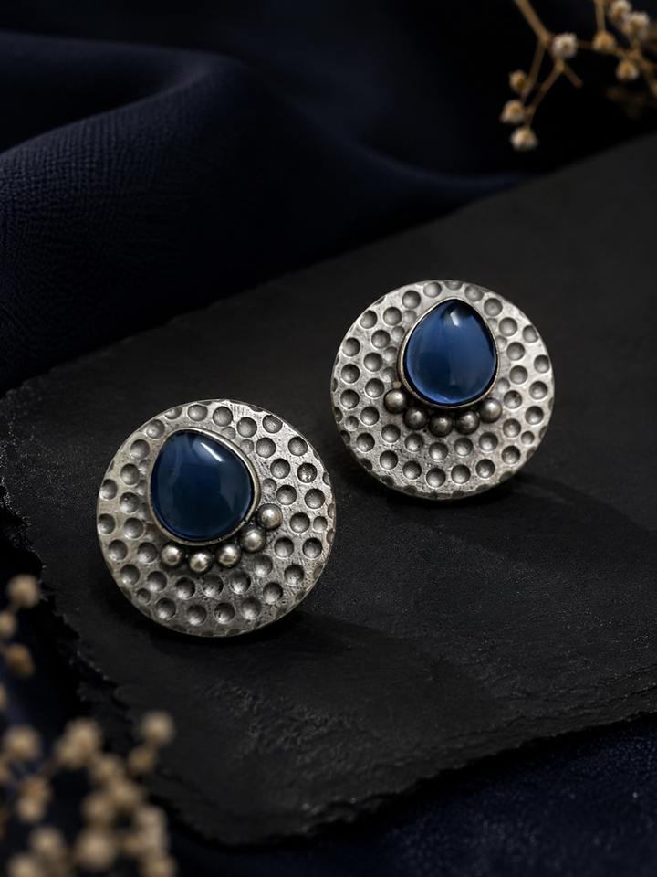 The Amara Textured Silver Studs