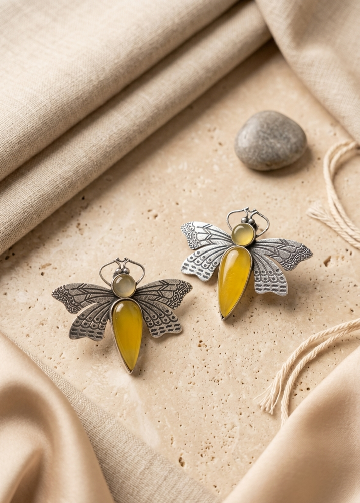 Bohemian Filigree Cicada vintage Earrings