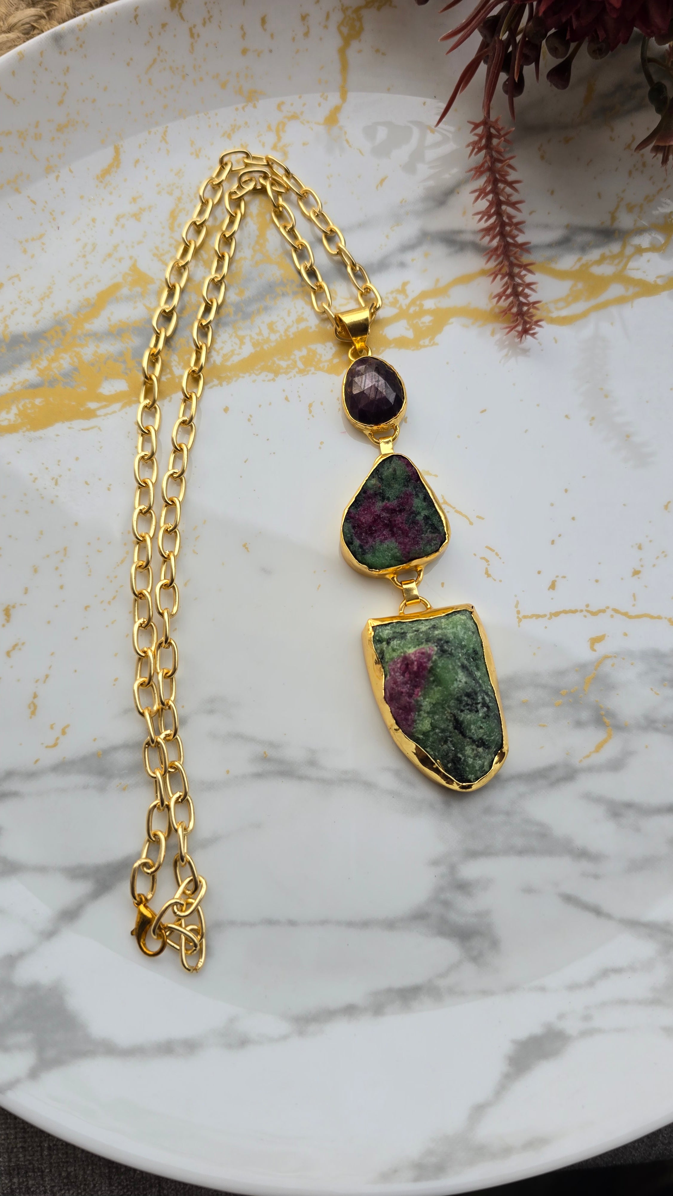 Zoisite stone pendant