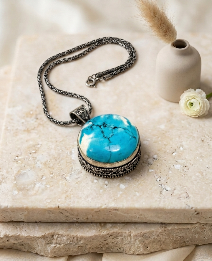 Turquoise Heritage Dome Pendant (only pendant)