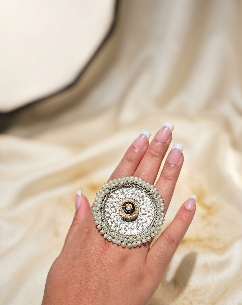 Rajwadi Pearl Bloom Ring