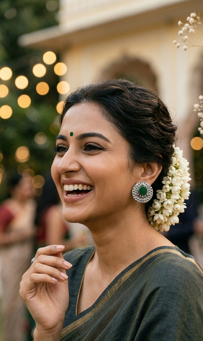 The Amara Textured Silver Studs