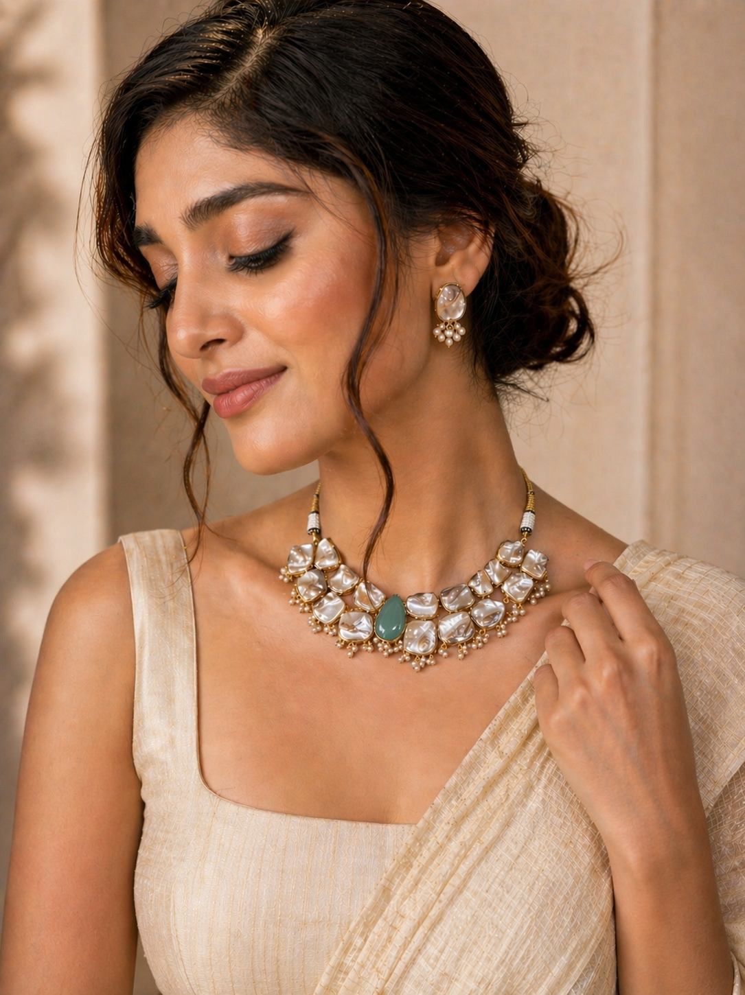 MOP Statement Pearl Choker Set