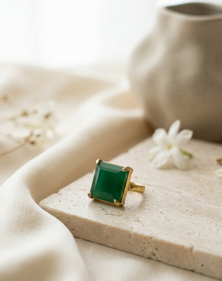 The Sovereign Emerald Quartz Statement Ring