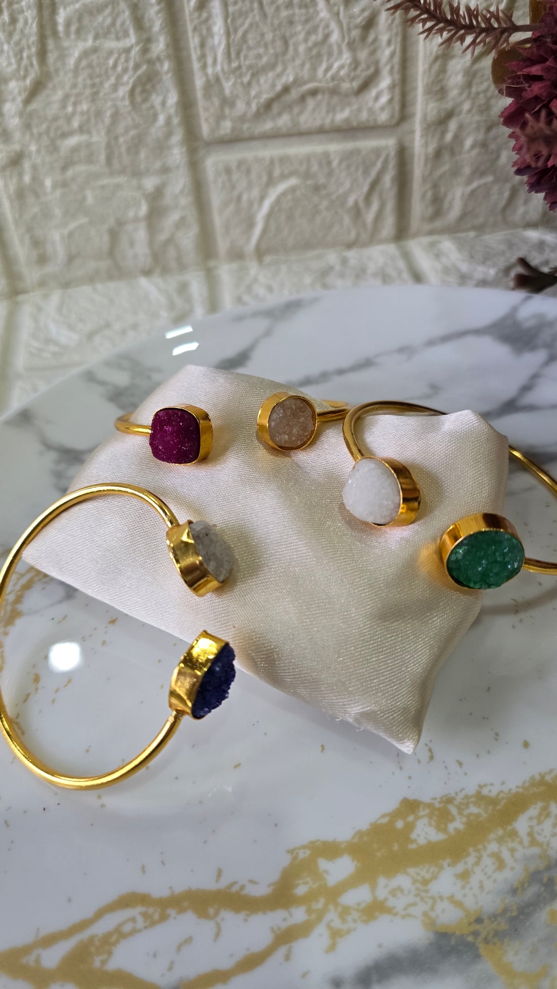 Aura Raw Druzy Cuff Bracelet
