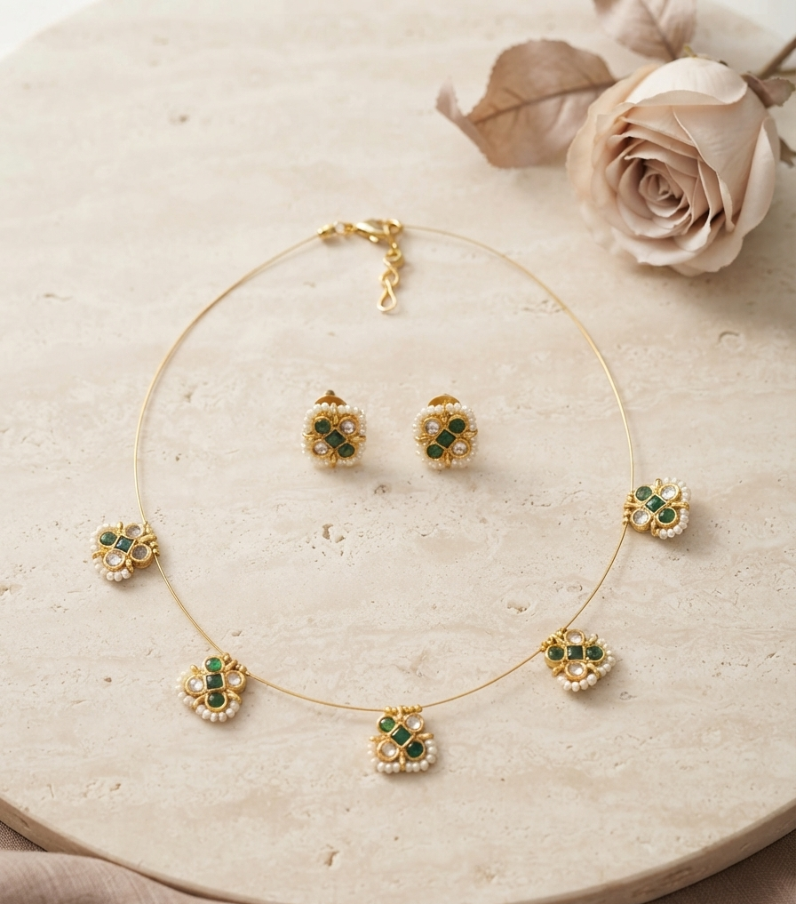 Floral charm choker