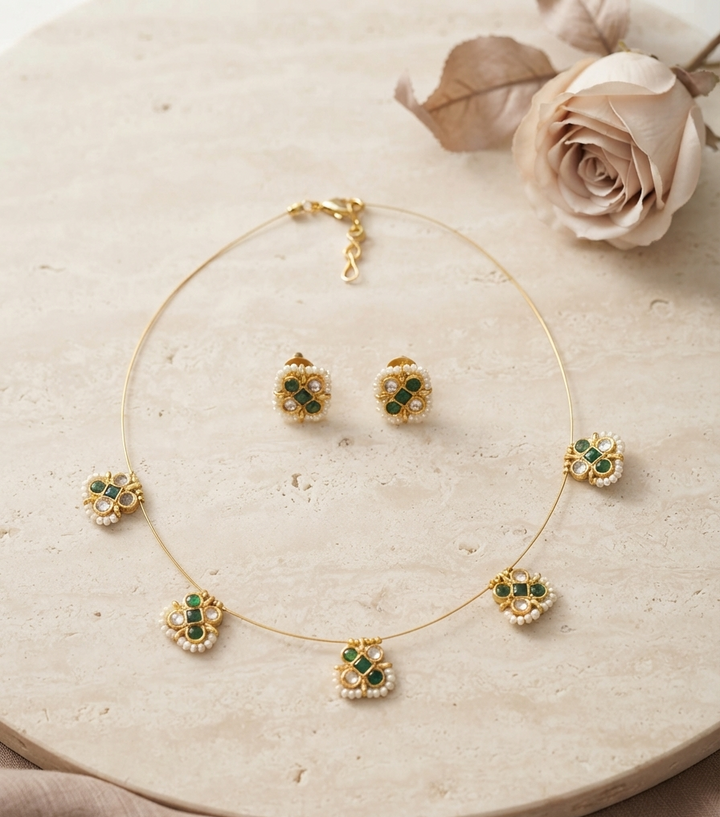 Floral charm choker