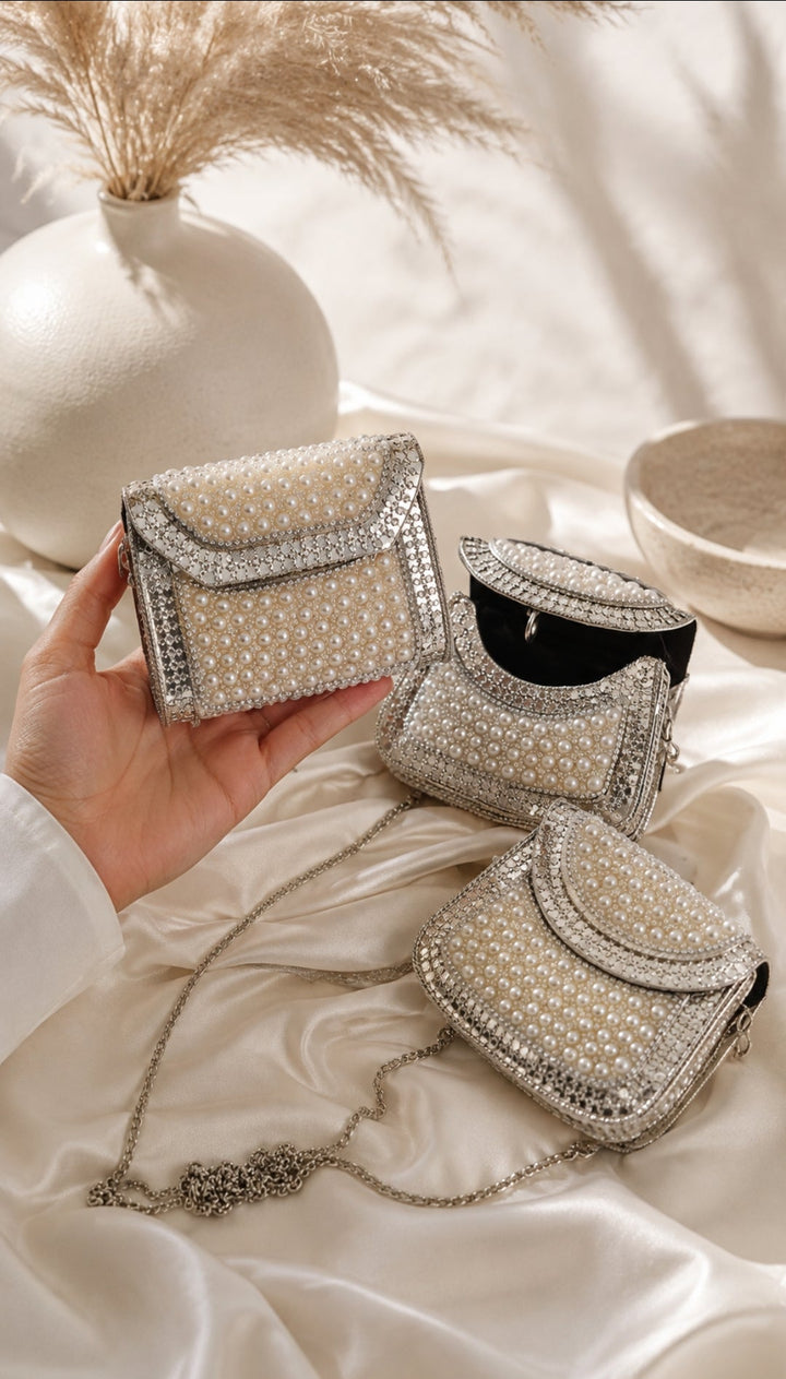 Pearl Luxe Mini Clutch Bag