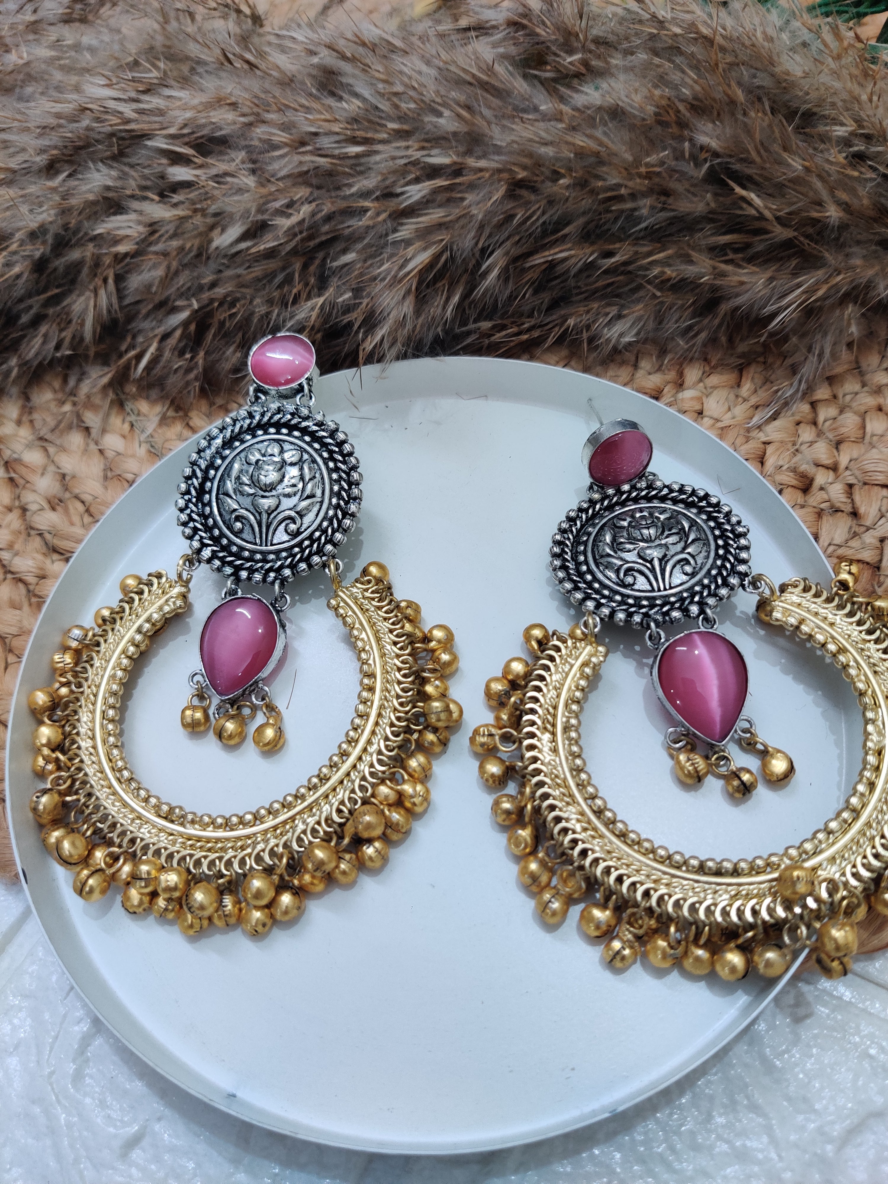Big dual tone jhumka