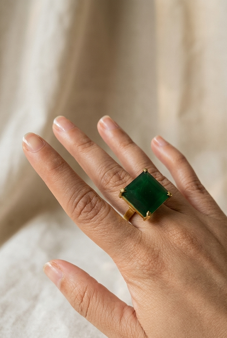 The Sovereign Emerald Quartz Statement Ring