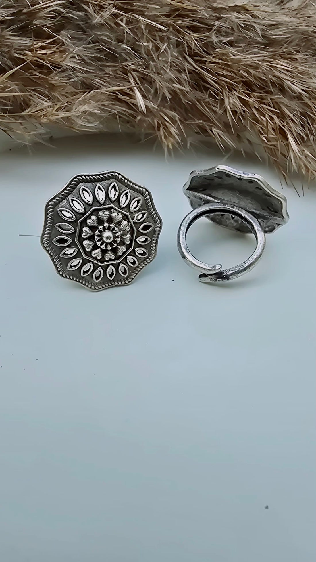 Floral Mandala Adjustable Ring