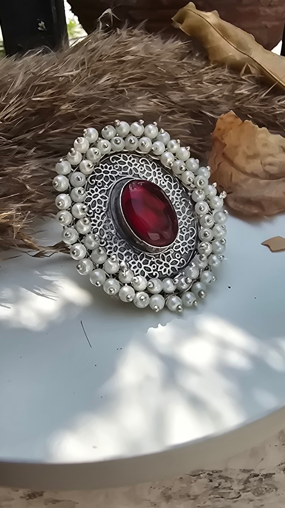 Parakkh Heritage Ruby Statement Ring