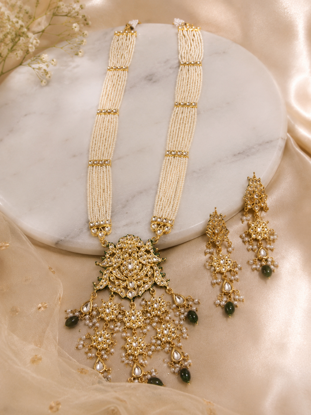 Maharani Pearl and Kundan Necklace Set