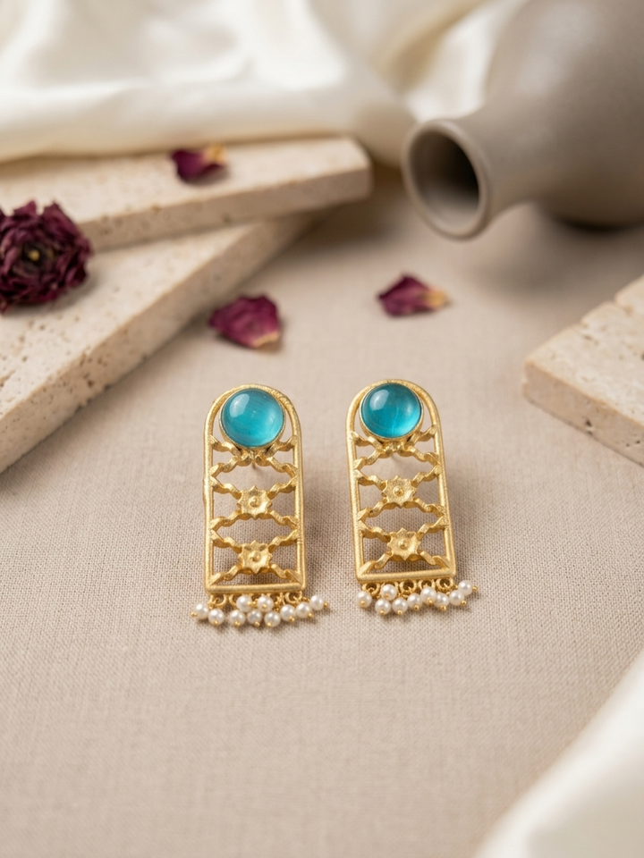 Floral Jaali Drop Earrings