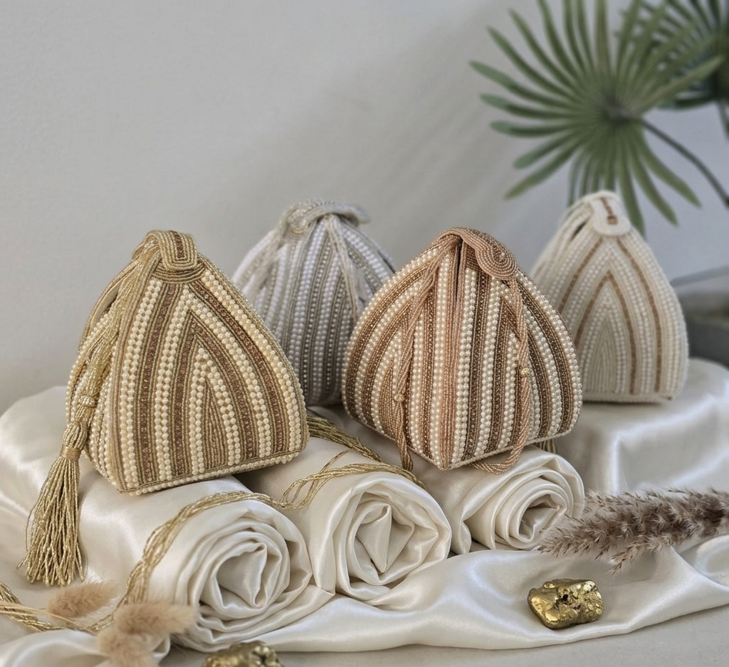 Pearl Chevron Potli Bag