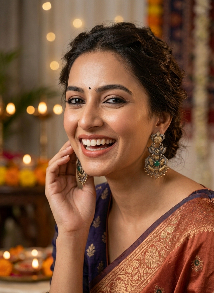 Vintage-Inspired Oxidized Silver & Gold Drop Earrings
