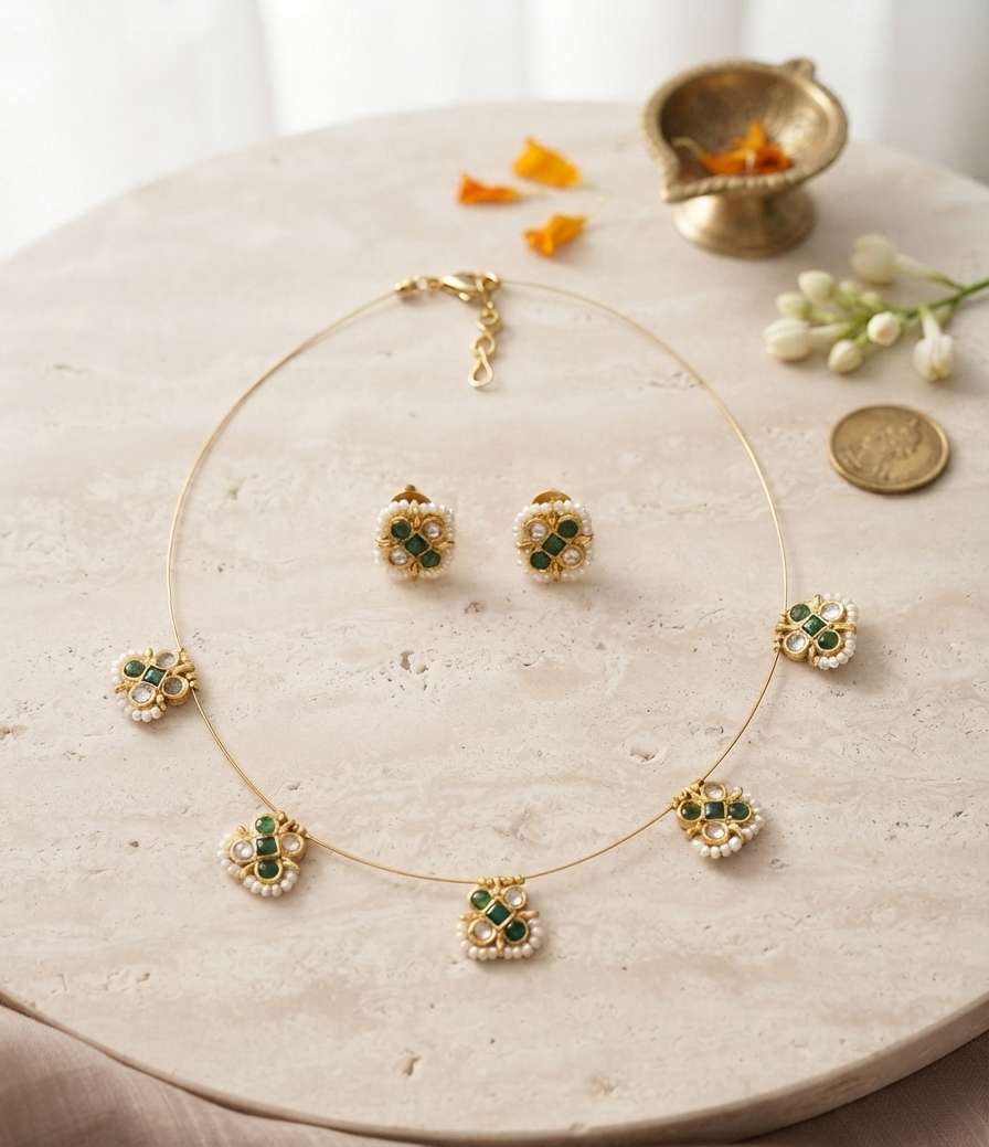 Floral charm choker