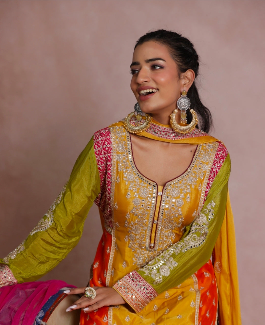 Big dual tone jhumka