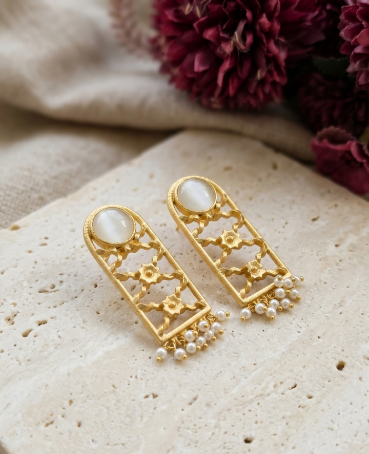 Floral Jaali Drop Earrings