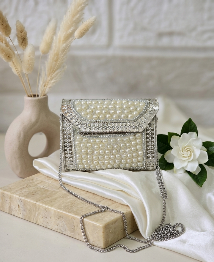 Pearl Luxe Mini Clutch Bag